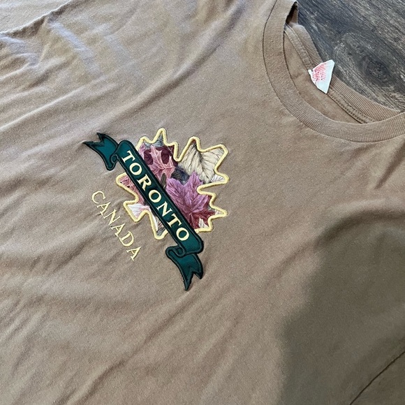 VINTAGE TORONTO CANADA ๐ BROWN EMBROIDERED SINGLE STITCH MEN XL - Picture 4 of 7